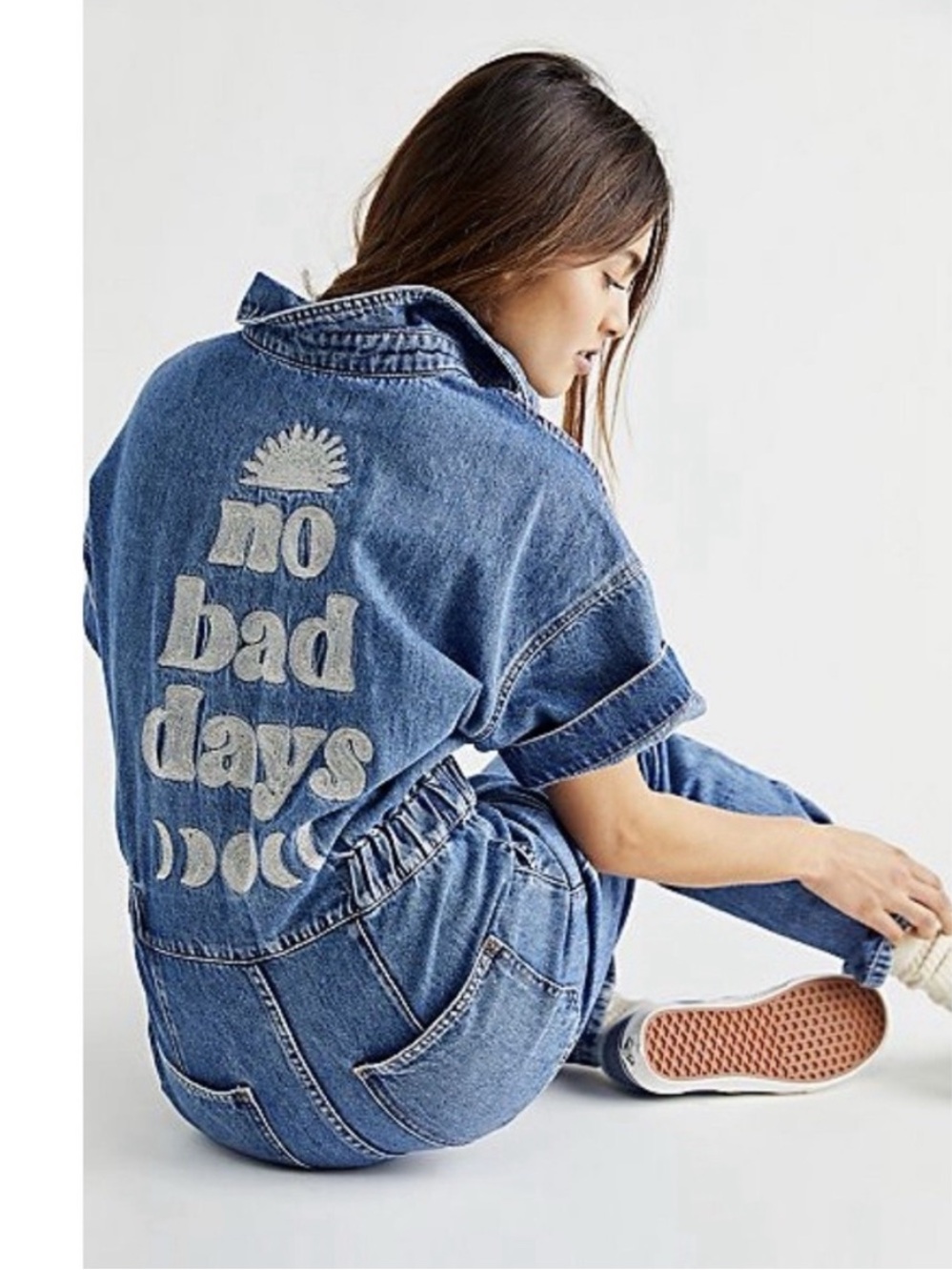 Free People Marci No Bad Days Denim Coveralls Jumpsuit XS